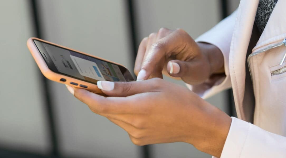 Woman checking her phone