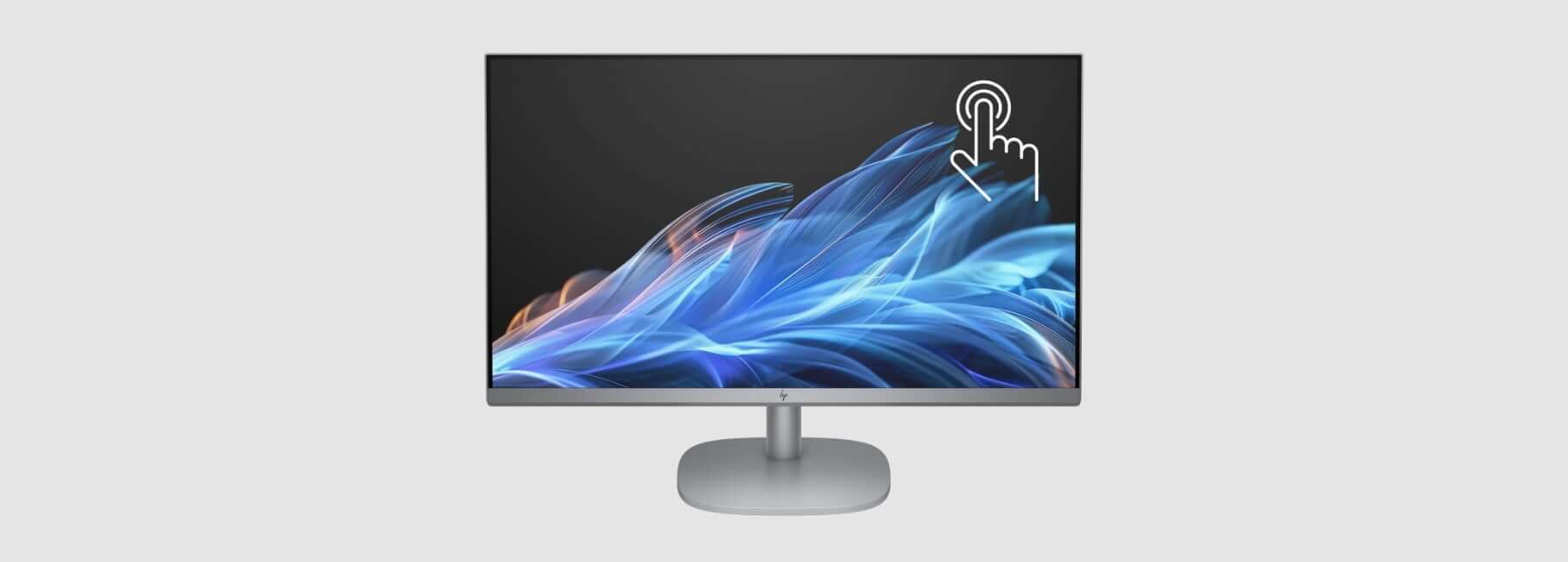 An HP OmniStudio X All-in-One AI PC monitor with touchscreen technology