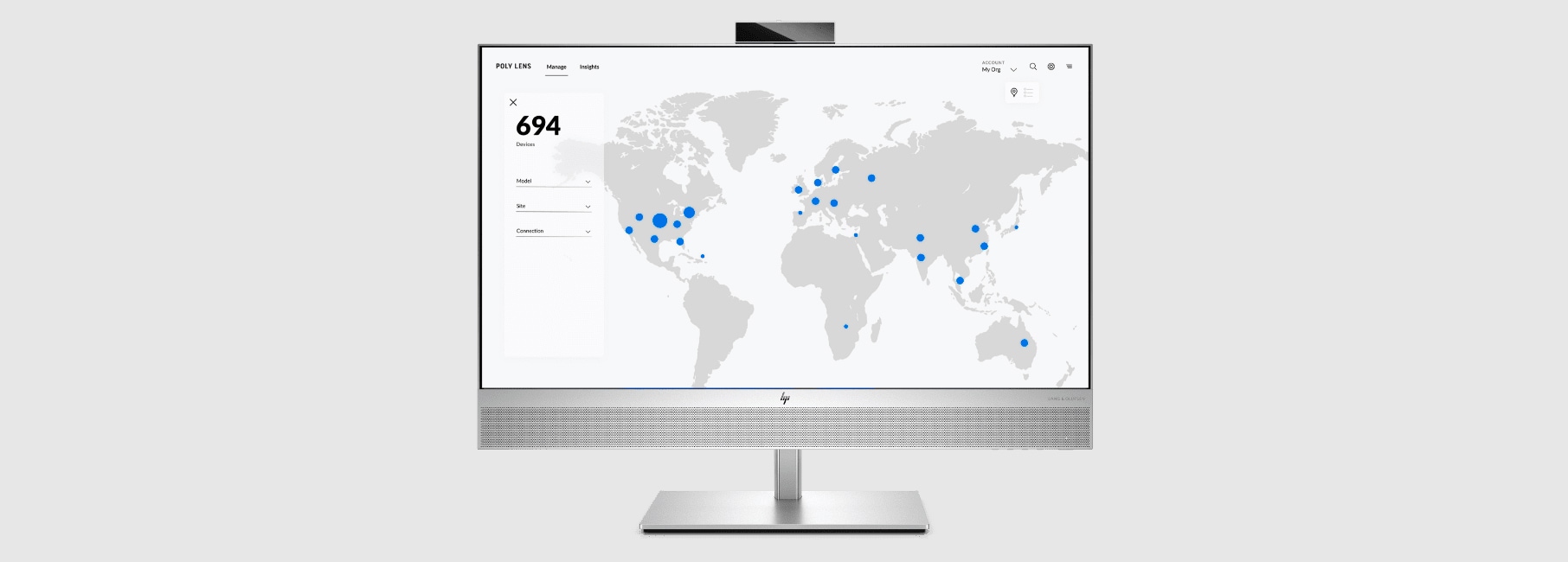 Image of a map displayed on an HP computer.