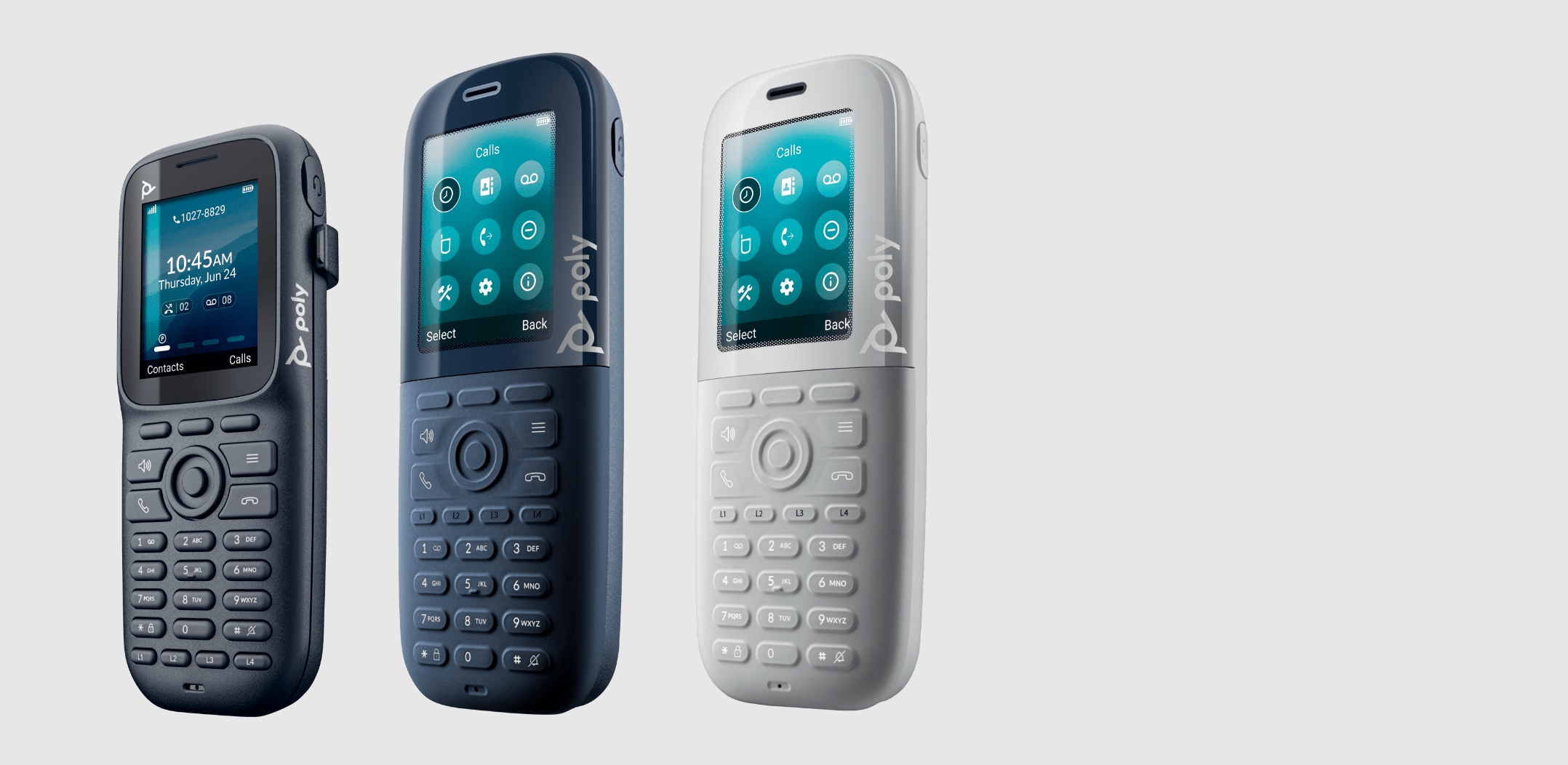 Poly Rove  R20, R30 and R40 wireless DECT IP phone handsets