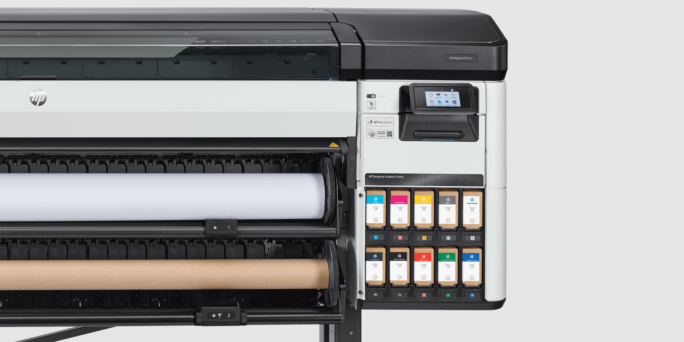 Close-up of the HP DesignJet Z9+ Pro printer