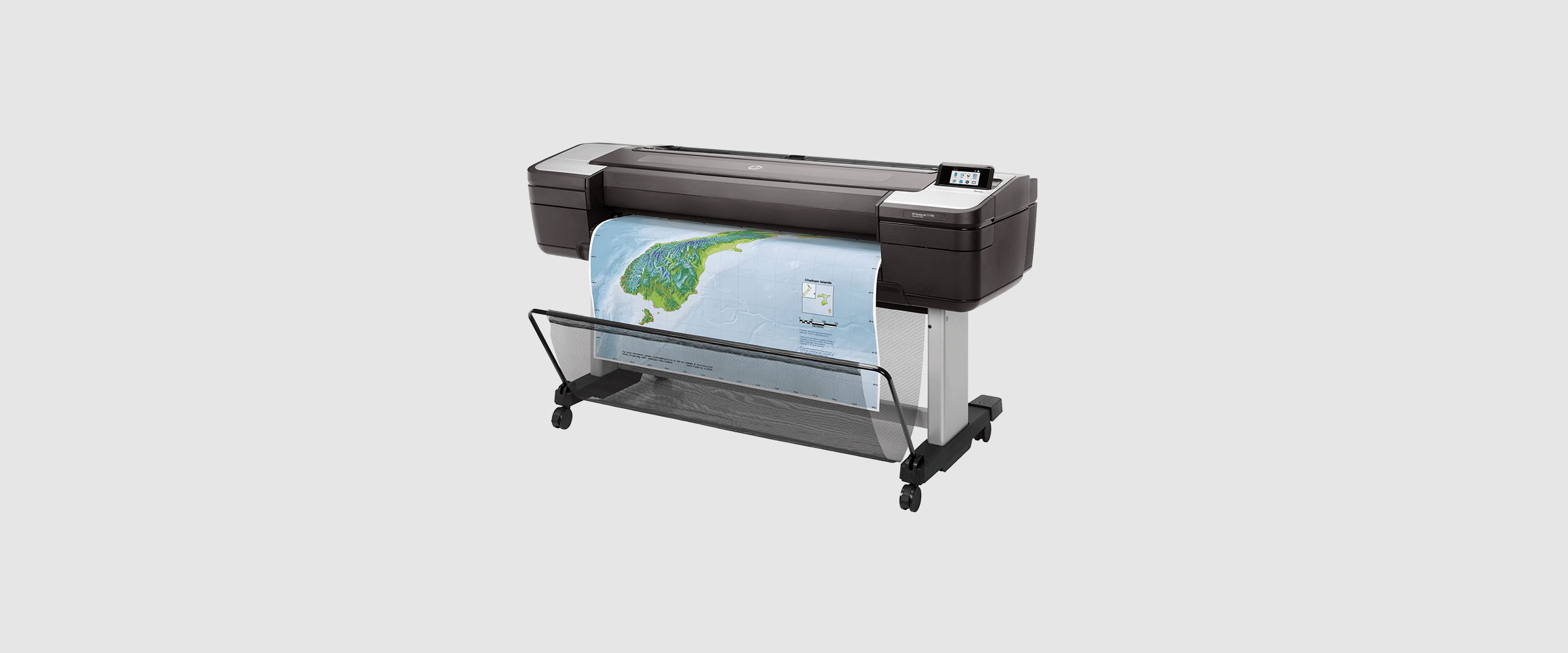 HP DesignJet T1700 44-in plotter with media output