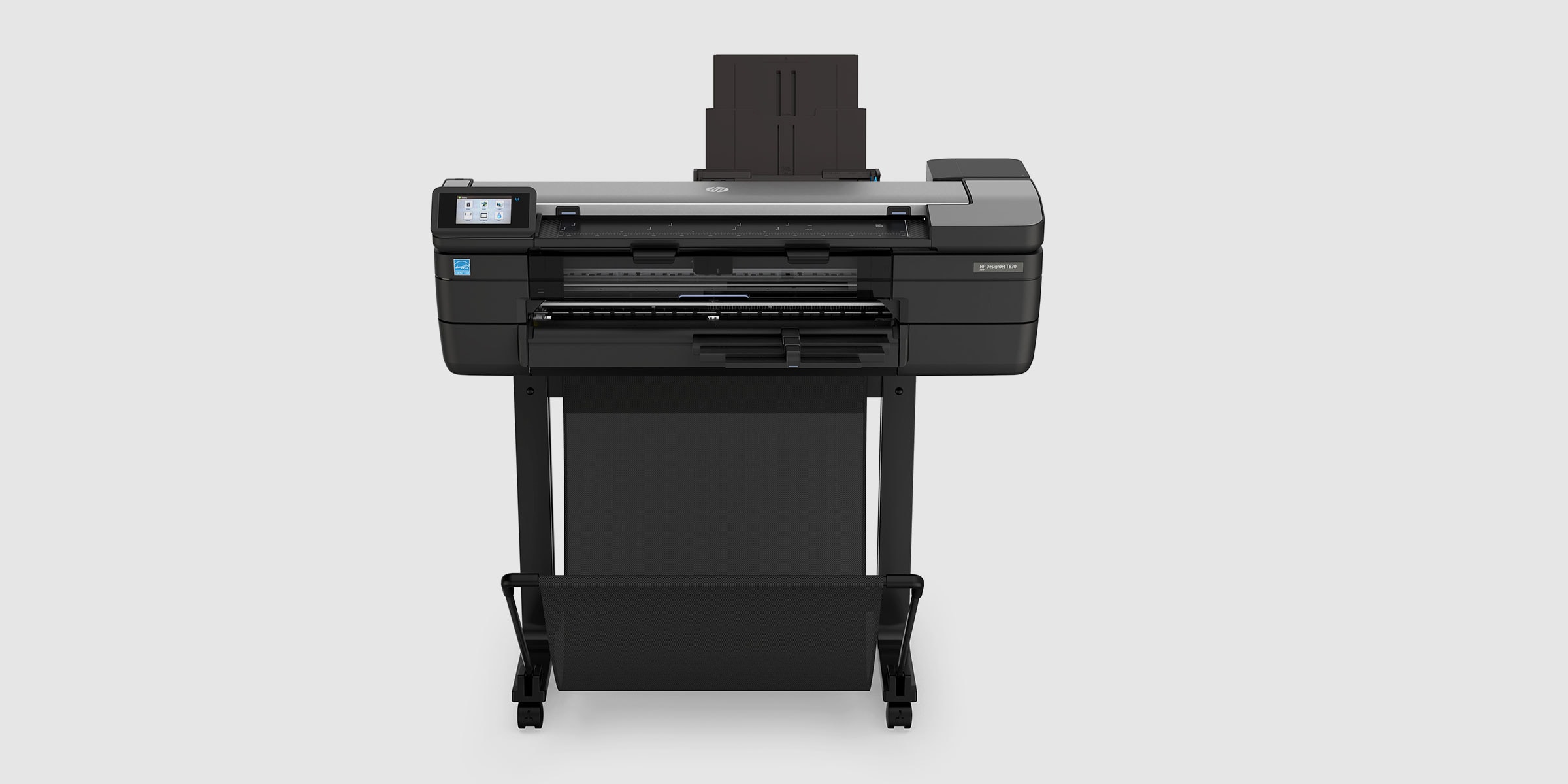 HP DesignJet T830 multifunction plotter front facing view