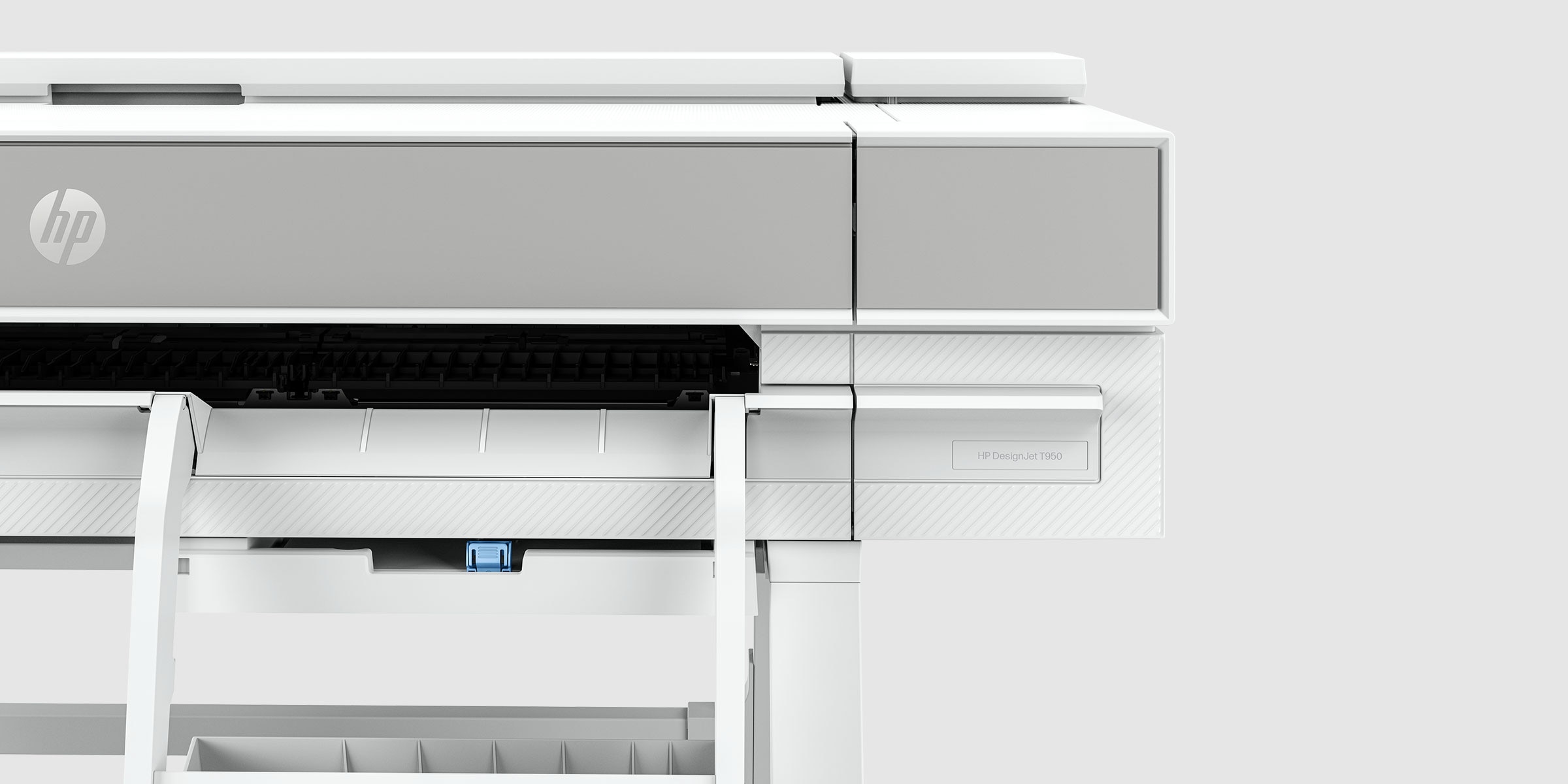 Close-up of the HP DesignJet T950 plotter