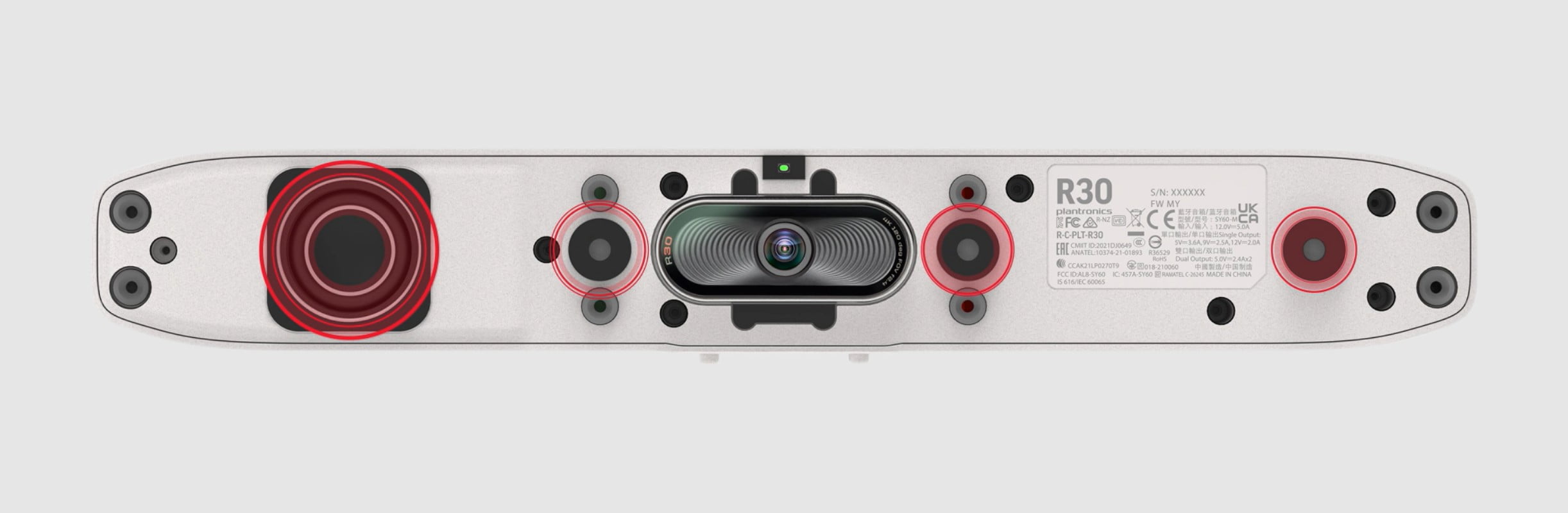 Video animation of Poly Studio R30 speaker and microphone​