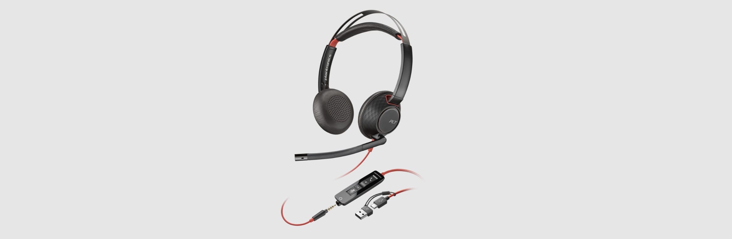 Poly Blackwire 5220 USB wired stereo headset with inline call controls