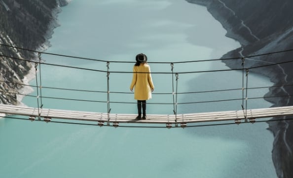 Girl on a bridge