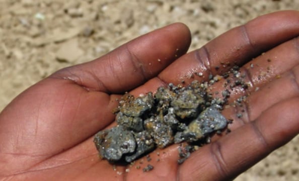 Image of cobalt in handImage of minerals in a hand