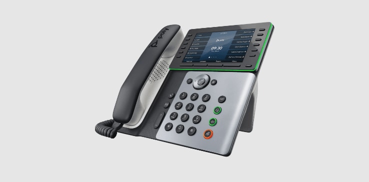 Poly Edge E500 IP desk phone with handset