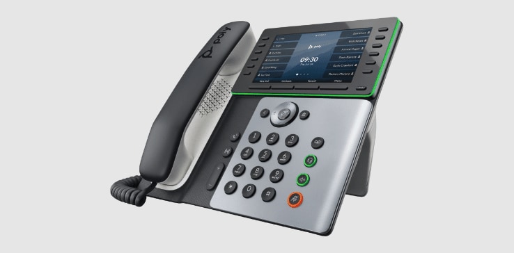 Poly Edge E500 IP desk phone with handset