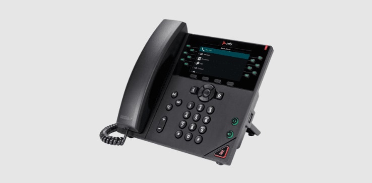 Poly VVX 450 desk phone with handset