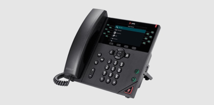 Poly VVX 450 desk phone with handset