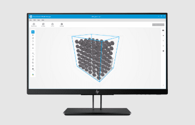 Monitor with dashboard view of HP 3D Build Manager