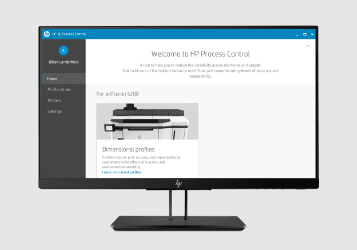 View of front facing monitor with HP 3D Process Control screen