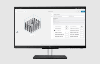 Monitor with dashboard view of HP 3D Process development