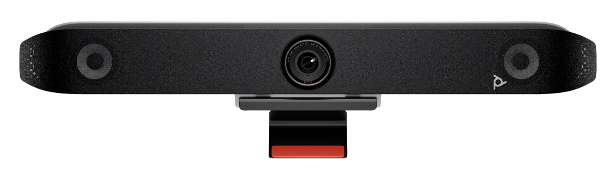 Front view of the Poly Studio X70 video conferencing bar