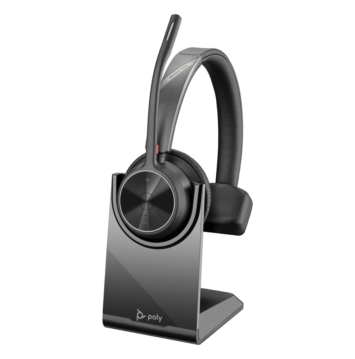 Poly Voyager 4310 USB Bluetooth mono headset in charge stand